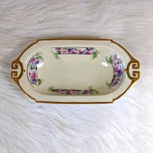 Vtg MZ Austria Hand Painted Signed Trinket Dish